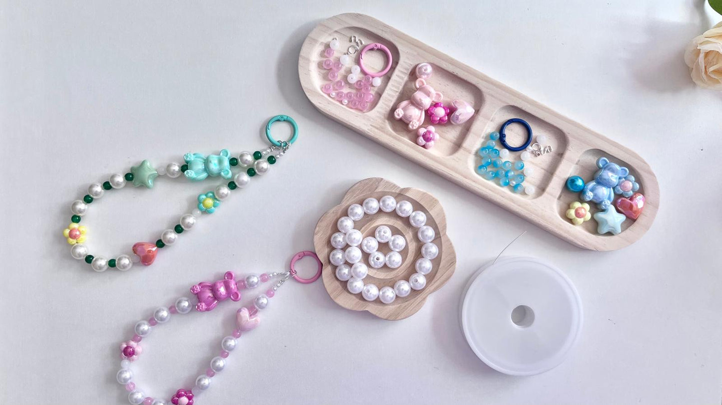2 sets / DIY Mobile Phone Strap Kit, Jewellery Making Kit MC005