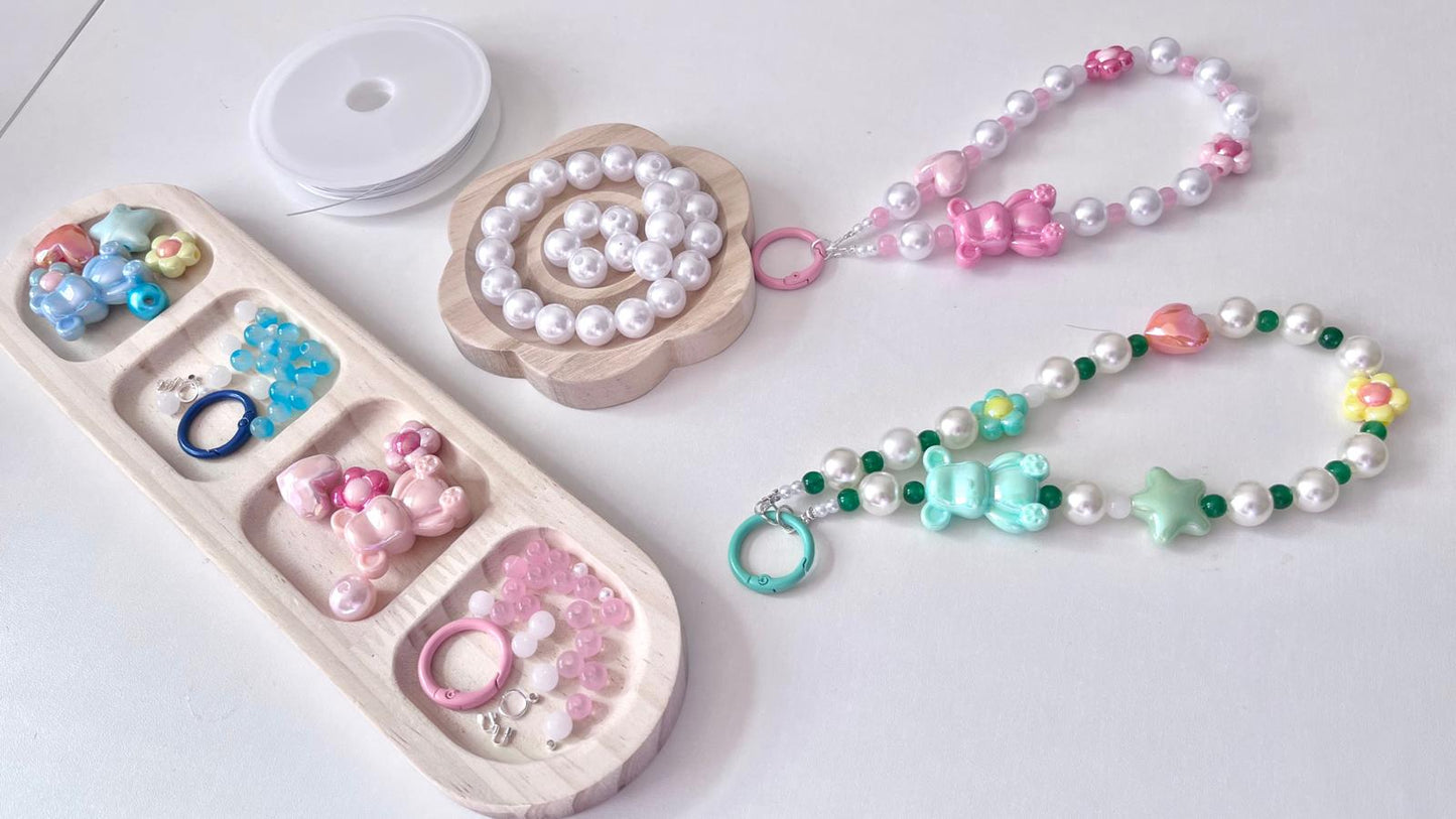 2 sets / DIY Mobile Phone Strap Kit, Jewellery Making Kit MC005