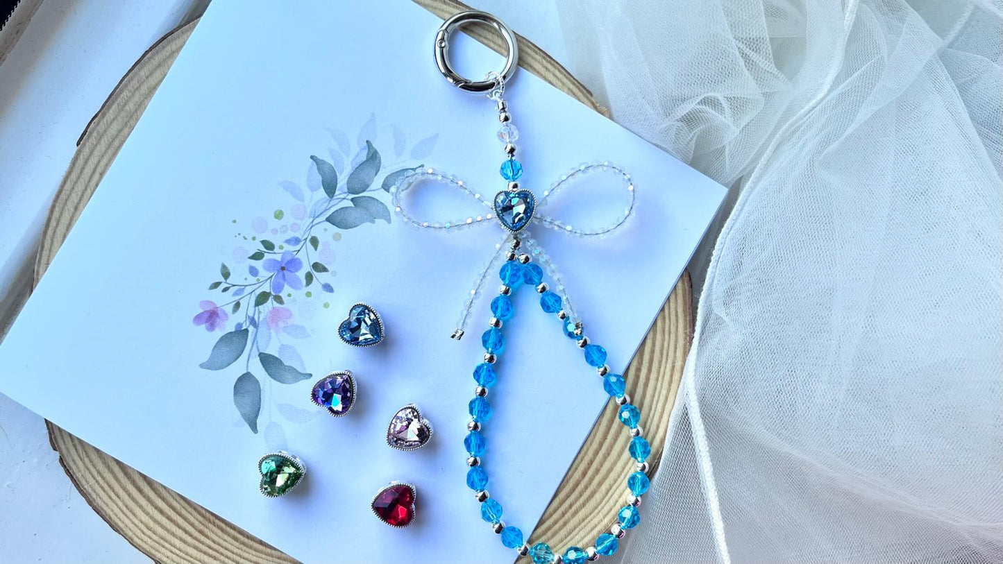 Handmade Crystal Beaded Mobile Phone Charm, Handbag Charm MC006