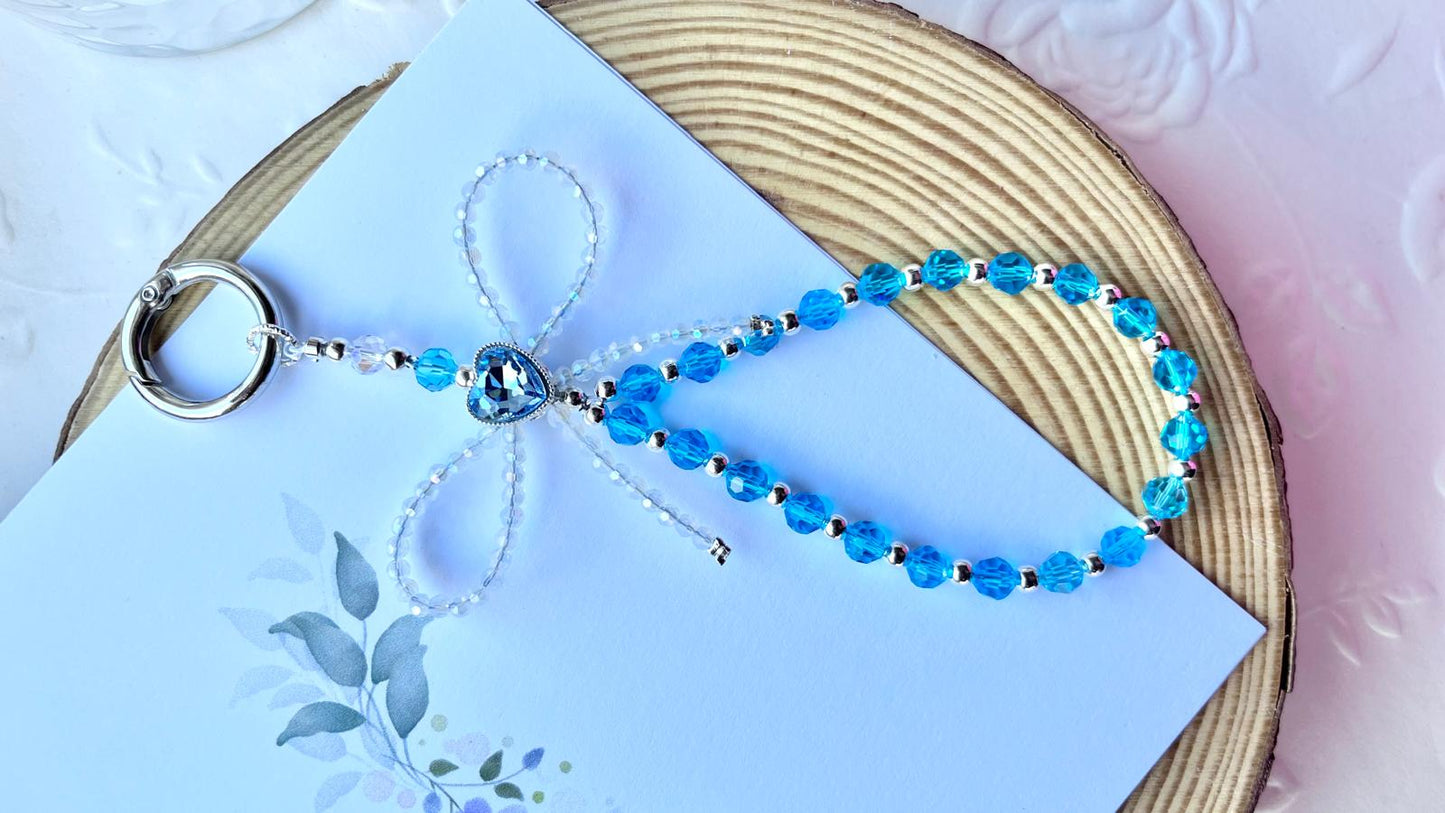 Handmade Crystal Beaded Mobile Phone Charm, Handbag Charm MC006