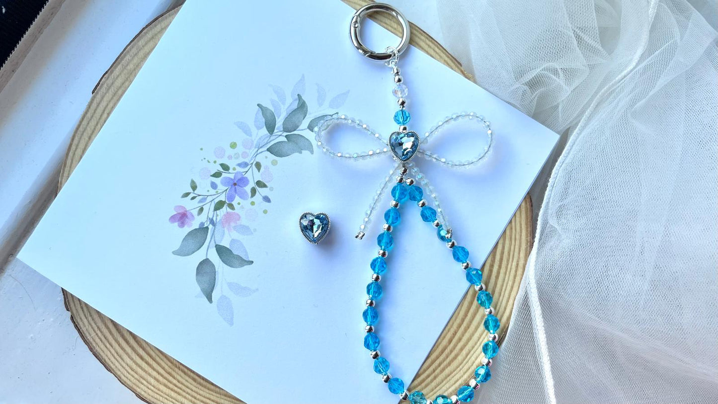 Handmade Crystal Beaded Mobile Phone Charm, Handbag Charm MC006