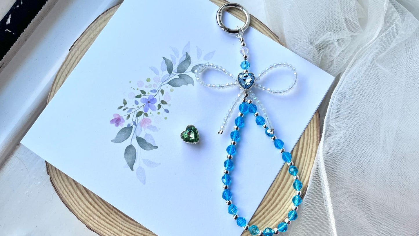 (MC006)  Handmade Gold Plated Crystal Beaded Mobile phone strap charm, mobile phone accessories