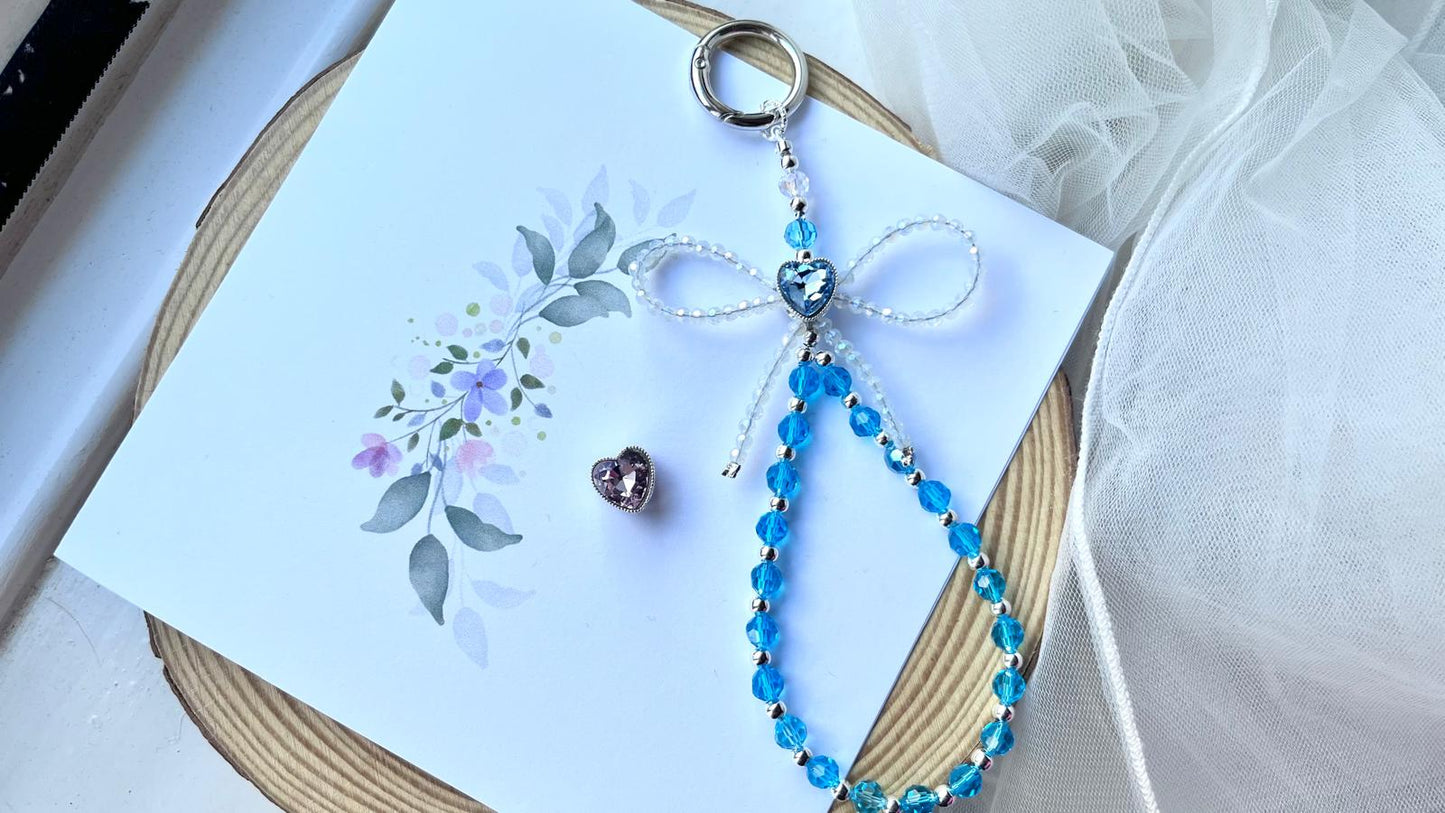 Handmade Crystal Beaded Mobile Phone Charm, Handbag Charm MC006