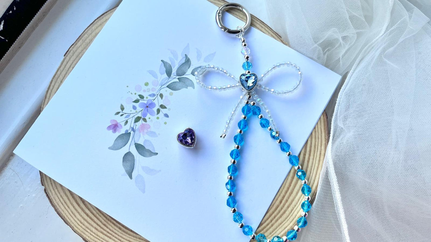 Handmade Crystal Beaded Mobile Phone Charm, Handbag Charm MC006