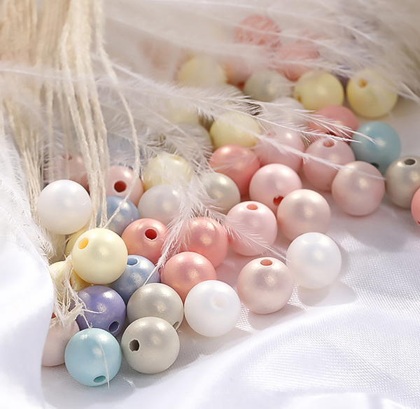 6mm, 8mm, 10mm / 80g Random Colour Macarone Round Beads