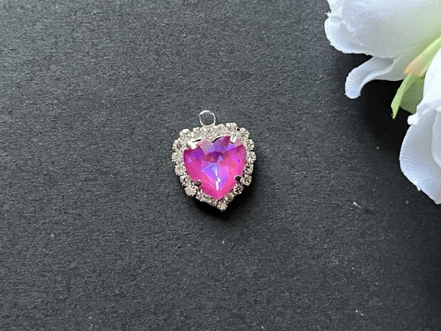 10 pcs / 12mm / Silver Base Crystal Pendant, Jewellery Making P040S (Moca)