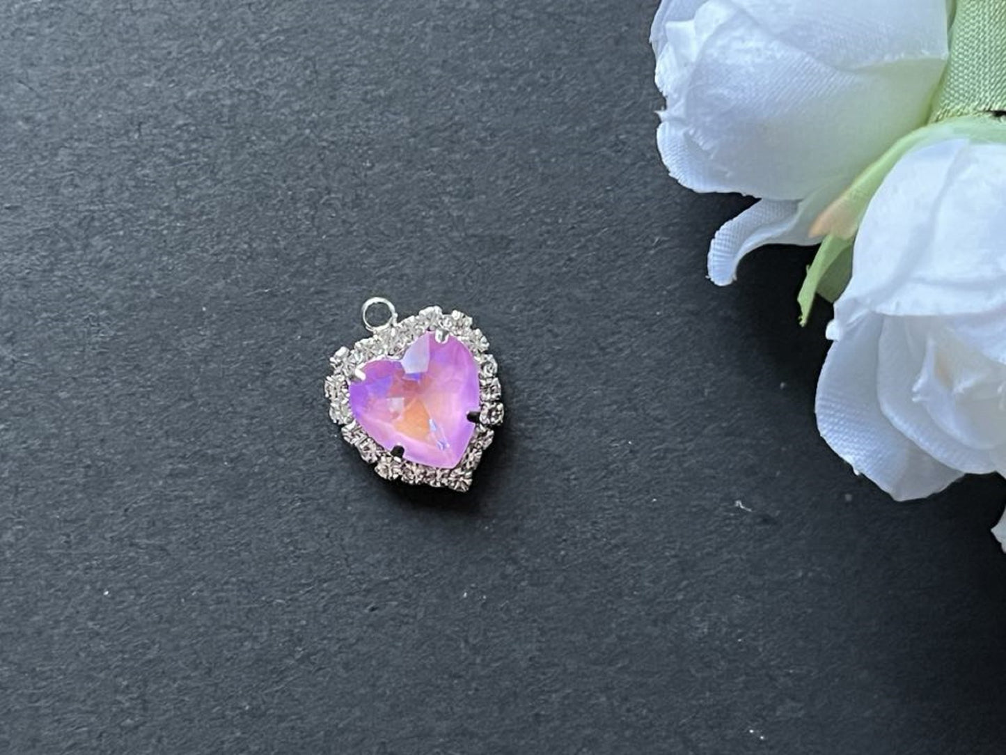 10 pcs / 12mm / Silver Base Crystal Pendant, Jewellery Making P040S (Moca)