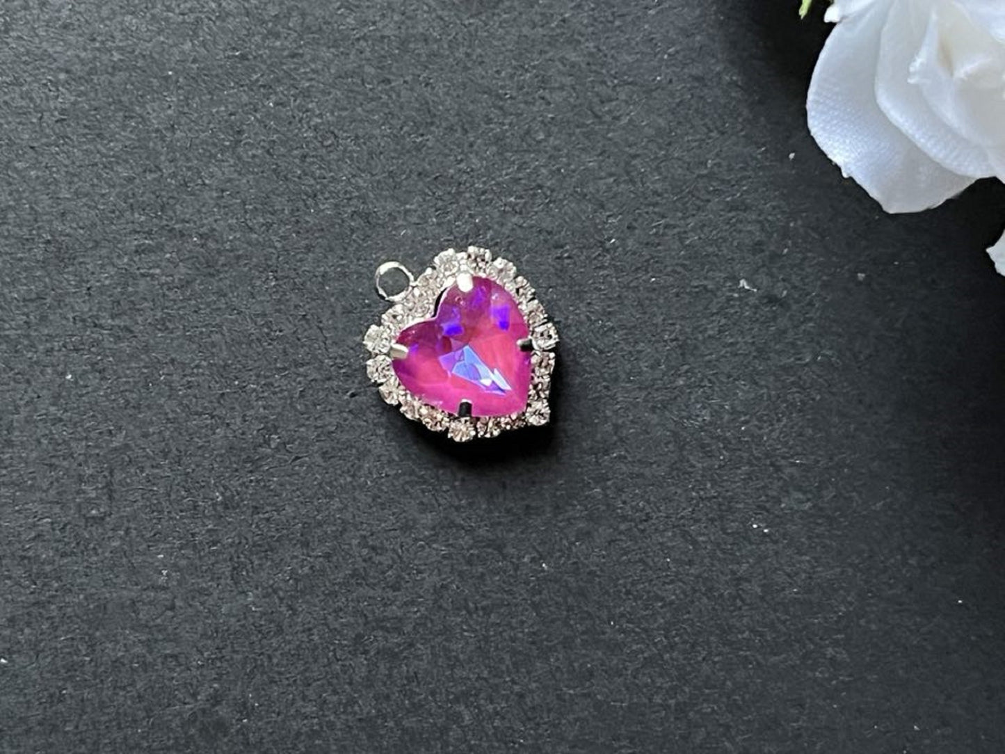 10 pcs / 12mm / Silver Base Crystal Pendant, Jewellery Making P040S (Moca)