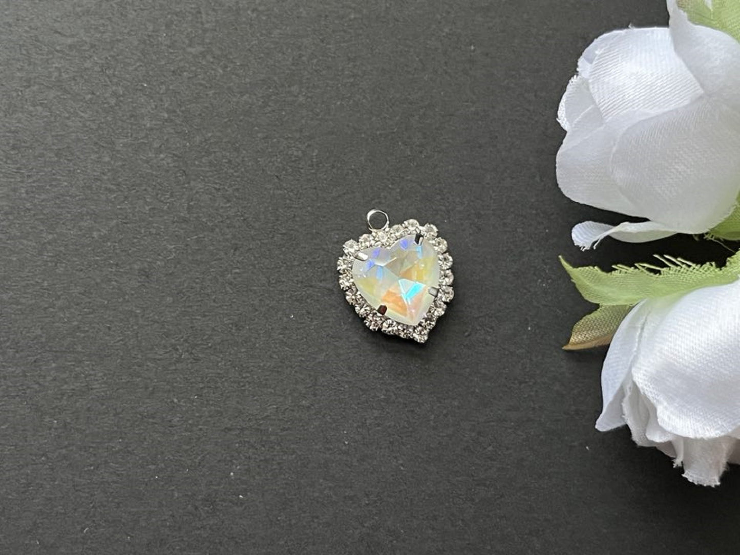 10 pcs / 12mm / Silver Base Crystal Pendant, Jewellery Making P040S (Moca)