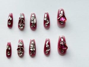 10 pcs / Press On Nails N020 (Size S)