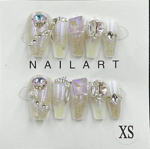 10 pcs / Press On Nails N045 (Size XS)