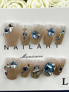 10 pcs / Press On Nails N050 (Size L)