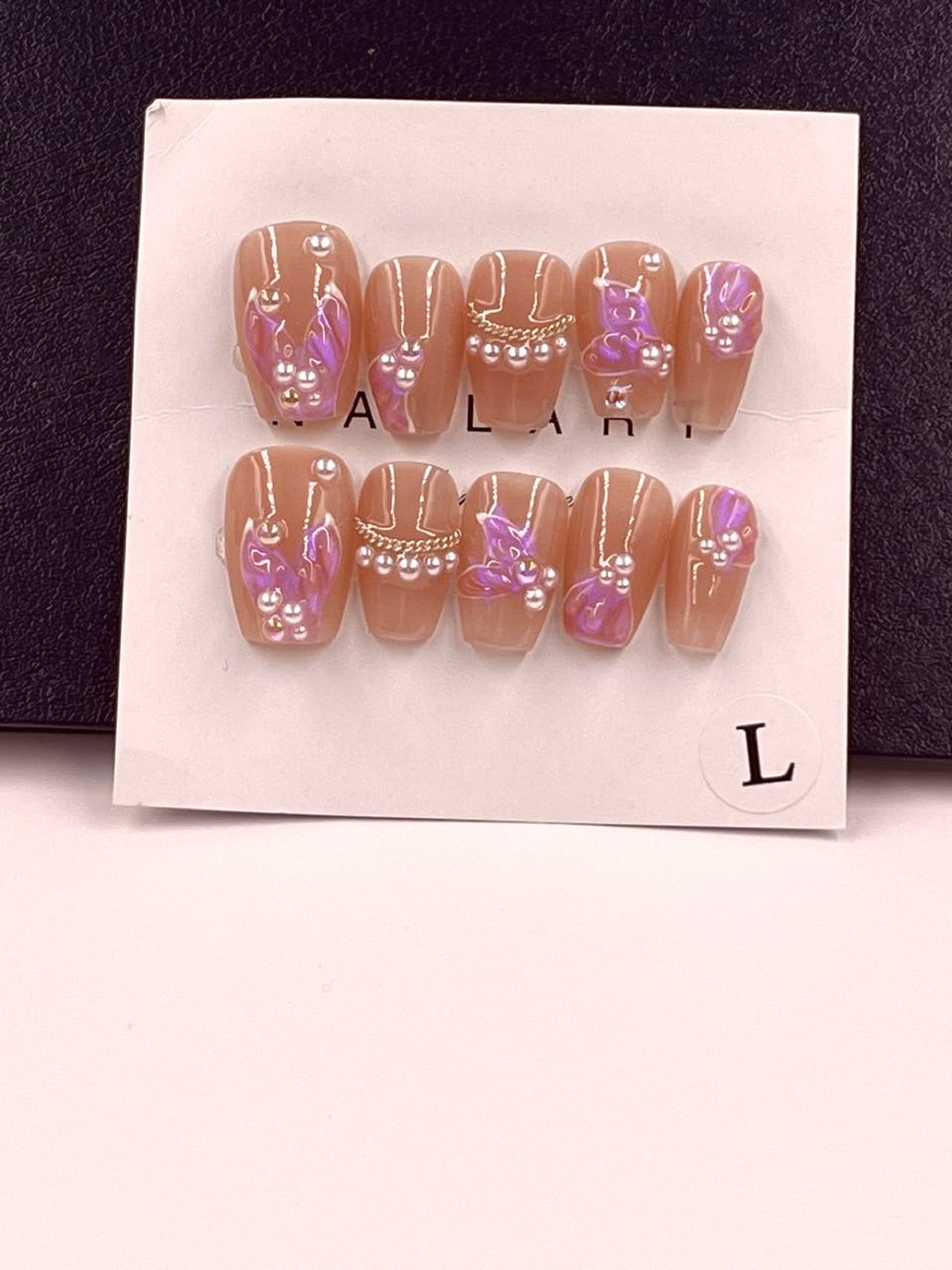 10 pcs / Press On Nails N055 (Size L)