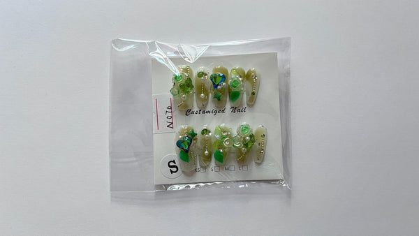 10 pcs / Press On Nails N070 (Size S)