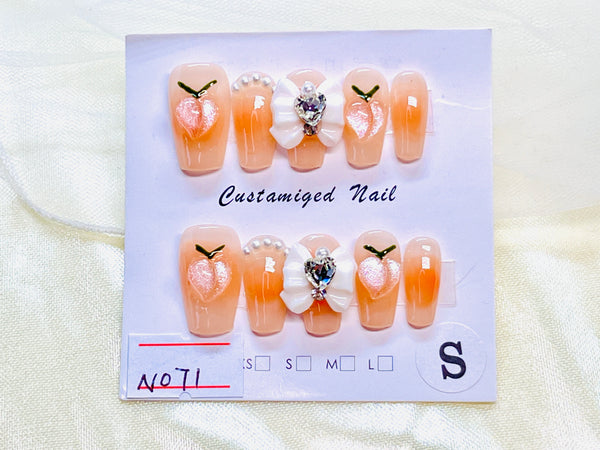 10 pcs / Press On Nails N071 (Size S)