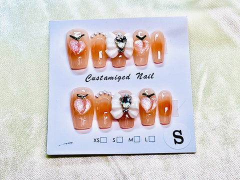 10 pcs / Press On Nails N071 (Size S)