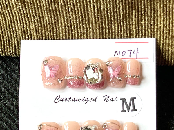 10 pcs / Press On Nails N074 (Size M)