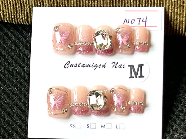 10 pcs / Press On Nails N074 (Size M)