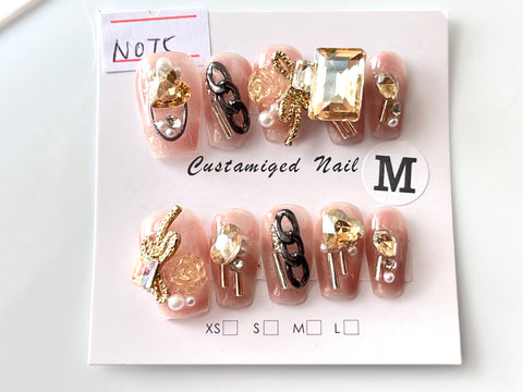 10 pcs / Press On Nails N075 (Size M)