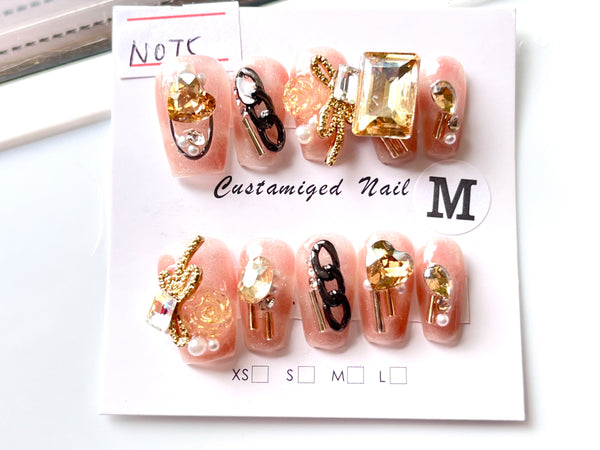 10 pcs / Press On Nails N075 (Size M)