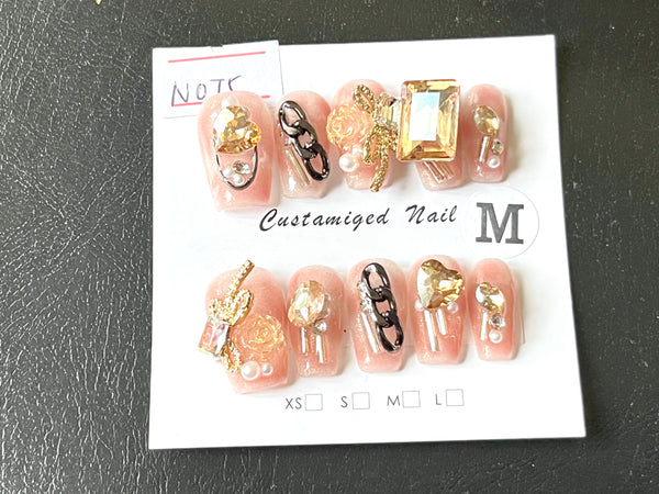 10 pcs / Press On Nails N075 (Size M)