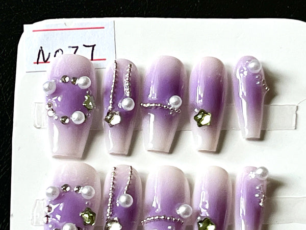 10 pcs / Press On Nails N077 (Size S)