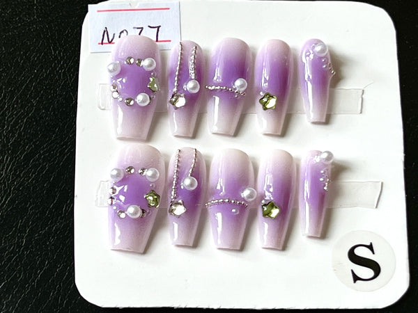 10 pcs / Press On Nails N077 (Size S)