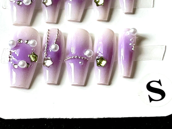 10 pcs / Press On Nails N077 (Size S)