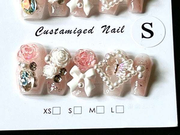 10 pcs / Press On Nails N079 (Size S)