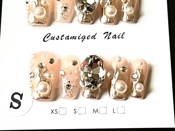 10 pcs / Press On Nails N082 (Size S)