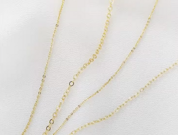 1 meter / 18K Gold Plated O Flat Chain, Nacklace Extension Findings  NK001