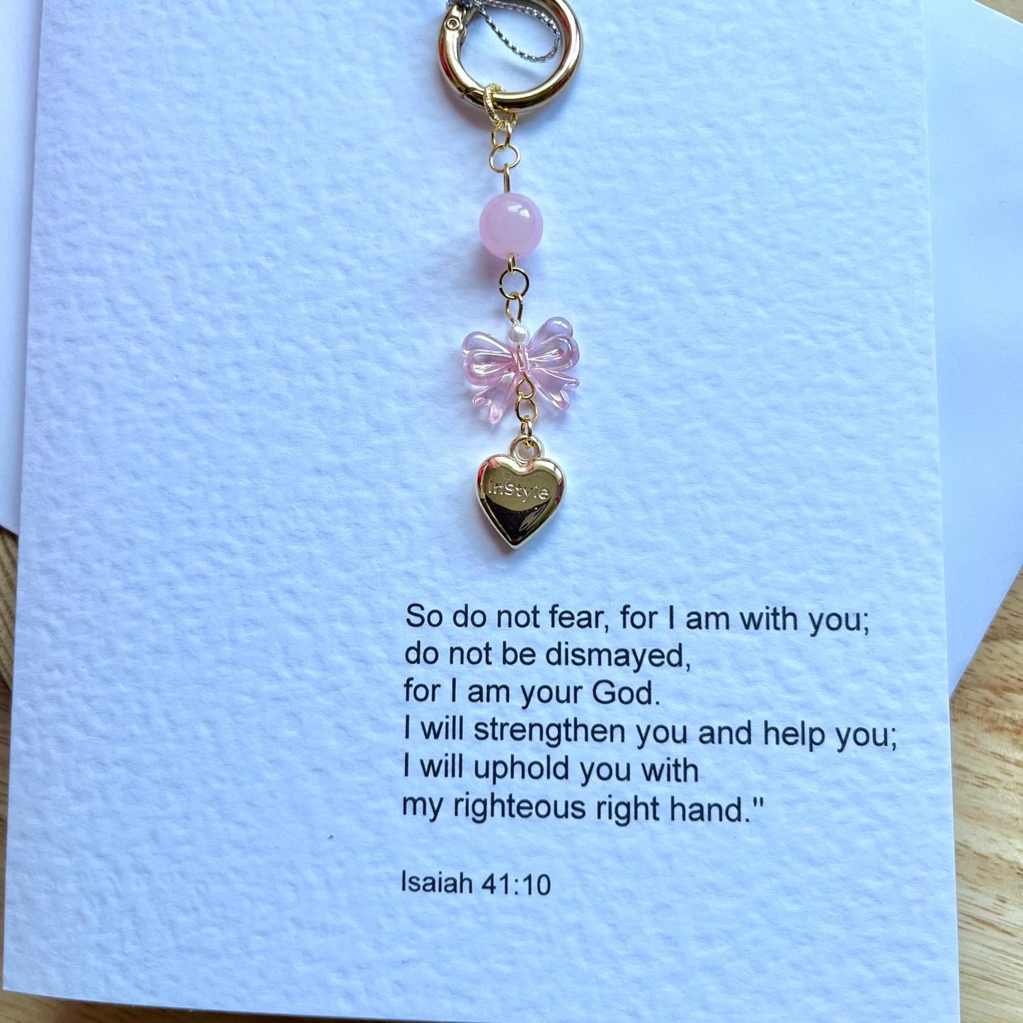 (P015)  Handmade Botanical Get Well Soon Card + Keychain with Envelope | Floral Speedy Recovery Greeting