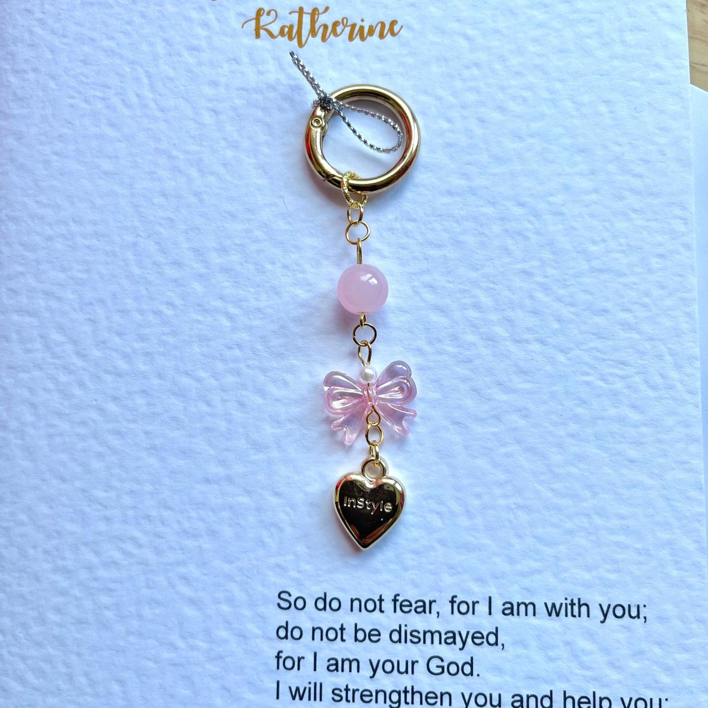 (P015)  Handmade Botanical Get Well Soon Card + Keychain with Envelope | Floral Speedy Recovery Greeting