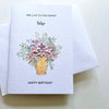 Handmade Luxury Floral Birthday Card with Envelope for Wife, Greeting Card  P020