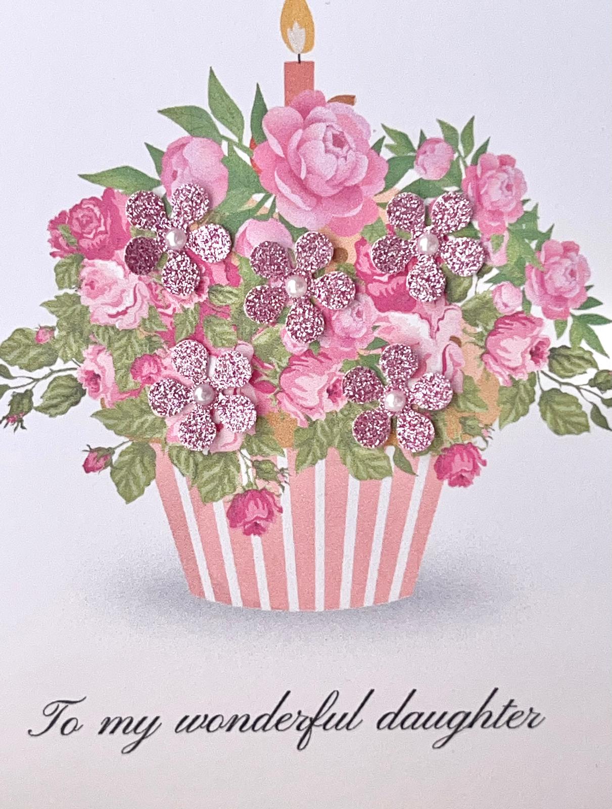 Luxury Handmade Children / Baby Birthday Card for Daughter with Envelope, Greeting Card P021