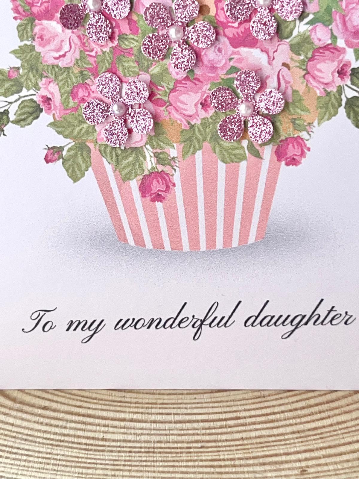 Luxury Handmade Children / Baby Birthday Card for Daughter with Envelope, Greeting Card P021