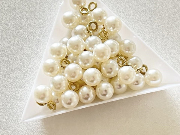 20 pcs / 8mm /Single Loop Pearl Beads Charms P063