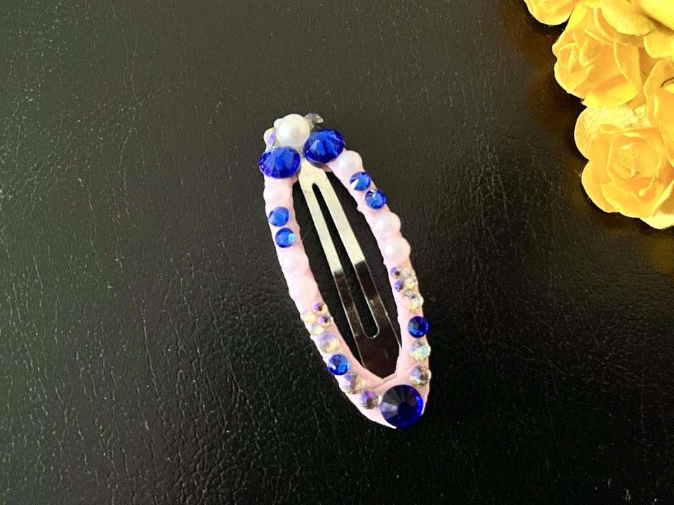 2 pcs Handmade Pink Girls Crystal Hair Clip, Flower Girl Hair Accessories GC002