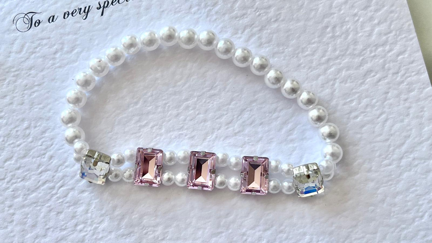 Handmade Luxury Custom Pink Crystal Pet Necklace | Crystal Glass Pet Lover Gift | Personalized Jewelry for Pet | pet Accessories PN002