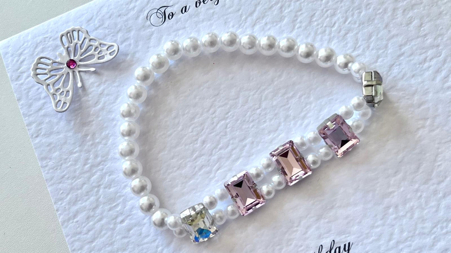 Handmade Luxury Custom Pink Crystal Pet Necklace | Crystal Glass Pet Lover Gift | Personalized Jewelry for Pet | pet Accessories PN002