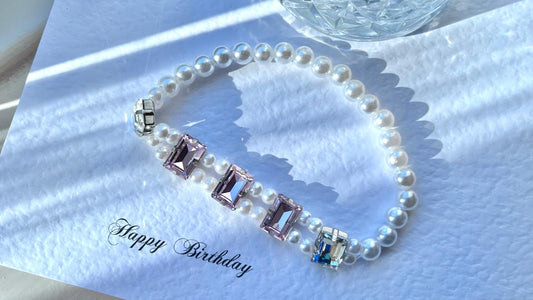 Handmade Luxury Custom Pink Crystal Necklace | Crystal Glass Beads Gift | Personalized Jewelry  PN002