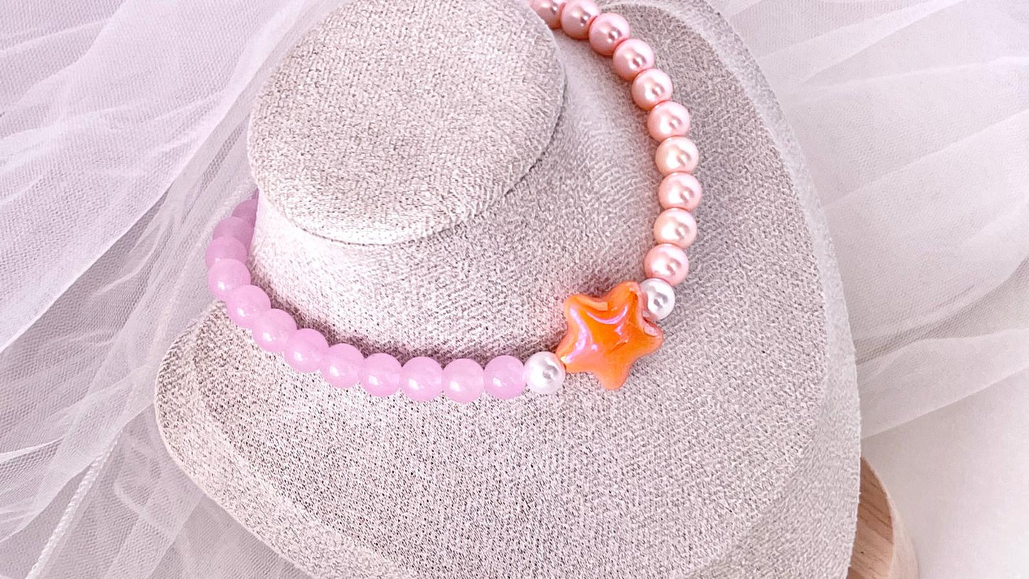 Handmade Luxury Custom Pink Beaded Pet Necklace |  Pet Lover Gift | Custom Jewelry for Pet | pet Accessories PN004