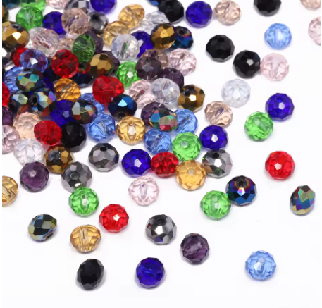 180 pcs / 6mm / Rondelle Gass Beads, Jewellery Making