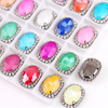 S12S (Moca)  10 Pcs / 12 x 14mm / Silver Base Sew On Oval Crystals