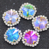 (S13ABS)  10 Pcs / 16mm / Silver Sew On Square Rhinestone