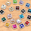 (S38S)  10 Pcs / 20mm / Silver Base Sew On Square Rhinestone