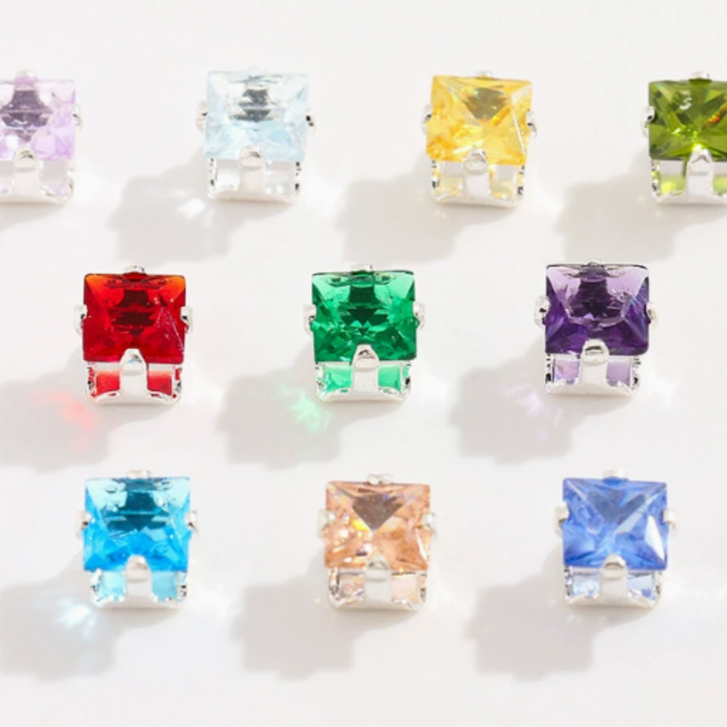 40 pcs / Square Glass Sew-On Crystals, Jewellery Making S70