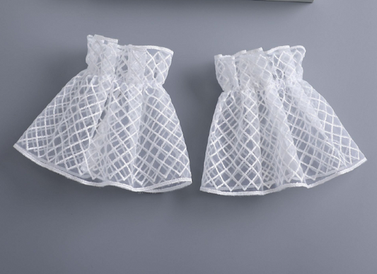 Pure White / Fake Sleeve Cuffs, Fake Sleeve Cuffs, False Wrist Cuffs, Removable Wrist Cuffs  SC008(K)