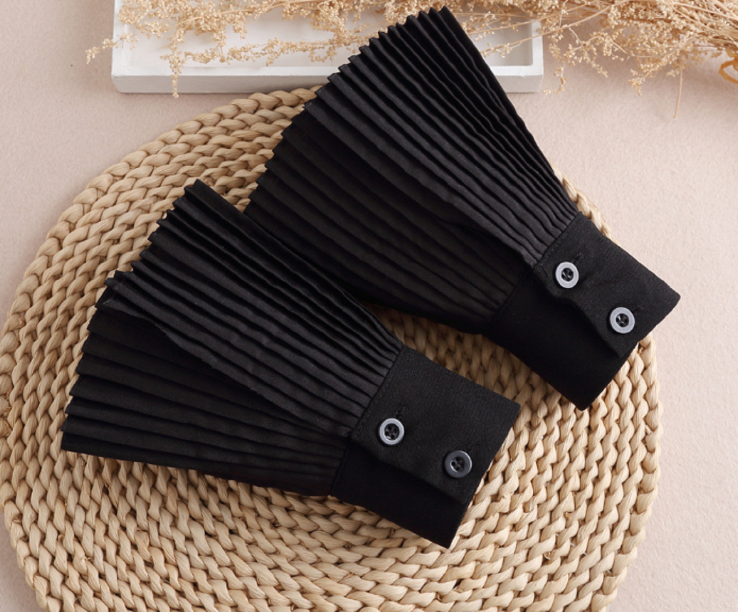 Off White, Black / Fake Lace Sleeve Cuffs, Fake Sleeve Cuffs, False Wrist Cuffs, Removable Wrist Cuffs SC522(K)