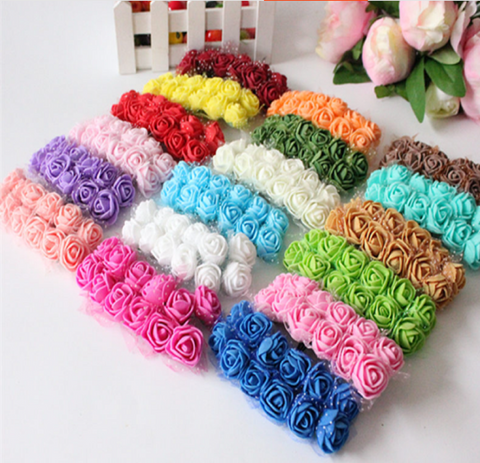 72 pcs / 2cm / Mixed Mini Lace Foam Flower SF013